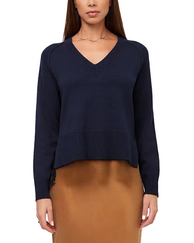 Fifteen Twenty Camila Lace Layered V-neck Sweater In Blue