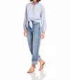 Fifteen Twenty Capri Tie-front Blouse In Sky Blue In Blue