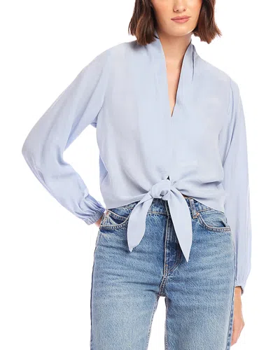 Fifteen Twenty Capri Tie Front Blouse In Sky