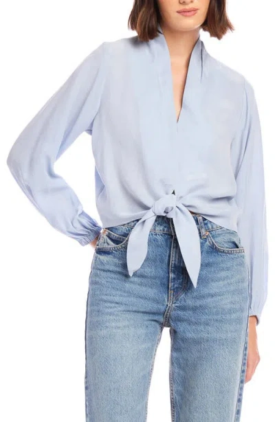 Fifteen Twenty Capri Tie-front Blouse In Sky Blue