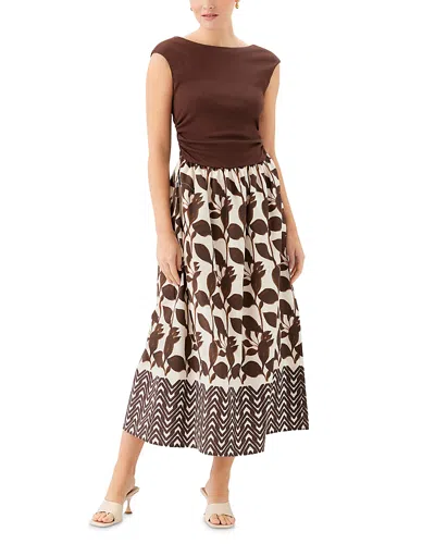 Fifteen Twenty Carina Contrast Midi Dress In Multi