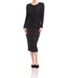 Fifteen Twenty Carolina Long Sleeve Midi Dress In Black