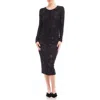 Fifteen Twenty Carolina Long Sleeve Midi Dress In Black