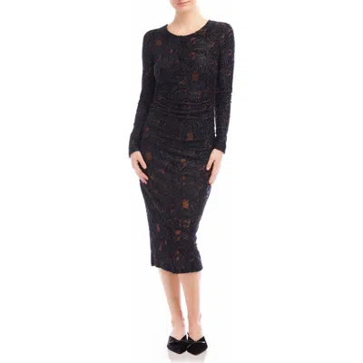 Fifteen Twenty Carolina Long Sleeve Midi Dress In Black