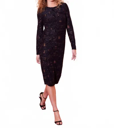Fifteen Twenty Carolina Paisley Midi Dress In Brown With Black In Purple