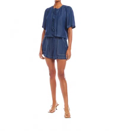 Fifteen Twenty Carreen Patch Pocket Shorts In Indigo In Blue