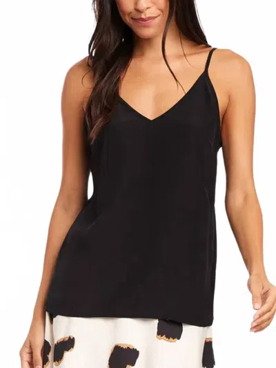 Fifteen Twenty Carys Crepe De Chine Silk Cami In Black