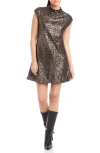 Fifteen Twenty Cayla Sequin Cap Sleeve Minidress In Brown