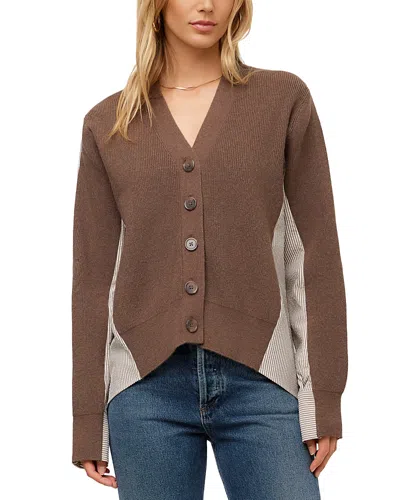 Fifteen Twenty Celine Mixed Media Cardigan In Multi