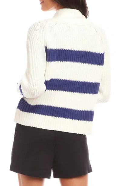 Fifteen Twenty Cely Stripe Open Front Crop Cardigan In Own