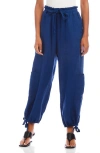 Fifteen Twenty Charo Tie Waist Cargo Pants In Sea