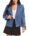 Fifteen Twenty Chelsea Crop Denim Trench Coat In Denim
