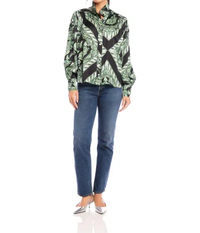 Fifteen Twenty Chloe Blouse In Print In Green