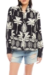 Fifteen Twenty Chloe Floral Print Button-up Front In Black