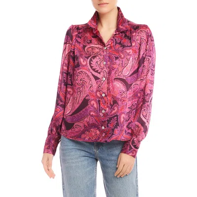 Fifteen Twenty Chloe Paisley Print Button-up Shirt In Multi