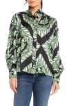 Fifteen Twenty Chloe Button Down Blouse In Florence Scarf Print In Print