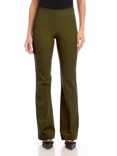 Fifteen Twenty City Bootcut Pants In Olive In Green