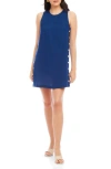 Fifteen Twenty Clarice Side Button Shift Dress In Blue