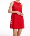 Fifteen Twenty Clarice Side Button Shift Dress In Red