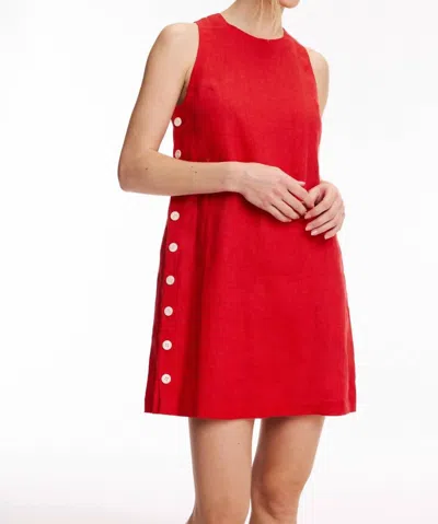 FIFTEEN TWENTY CLARICE SIDE BUTTON SHIFT DRESS IN RED