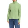 Fifteen Twenty Claudia Rib Turtleneck Sweater In Sage