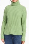 Fifteen Twenty Claudia Ribbed Turtleneck Sweater In Sage