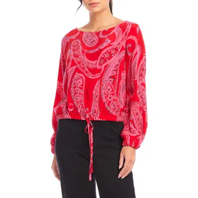 Fifteen Twenty Claudine Drawstring Top In Paisley