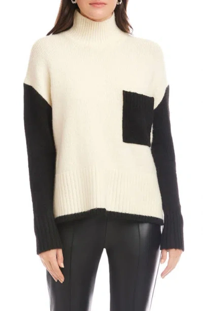 Fifteen Twenty Colette Colorblock Mock Neck Sweater In Multi