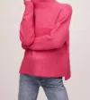 Fifteen Twenty Collette Turtleneck Sweater In Hot Pink In Pink