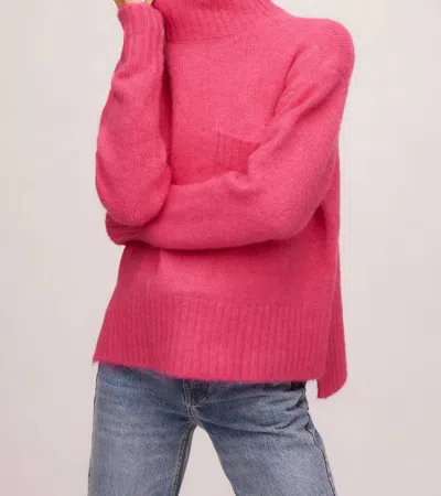 Fifteen Twenty Collette Turtleneck Sweater In Hot Pink