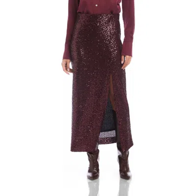 Fifteen Twenty Cora Sequin Midi Skirt In Purple