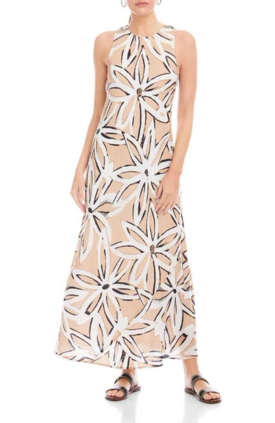 Fifteen Twenty Dani Floral Sleeveless Maxi Dress In Neutral