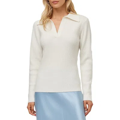 Fifteen Twenty Daphne Collar Rib Sweater In Cream
