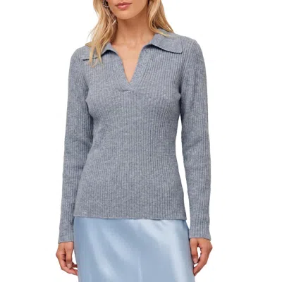 Fifteen Twenty Daphne Collar Rib Sweater In Gray