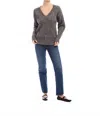 Fifteen Twenty Deliana Oversized V-neck Sweater In Gray In Gray