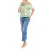 Fifteen Twenty Devin One-shoulder Top In Green Leaf Print In Multi