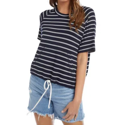 Fifteen Twenty Drawstring Top In Stripe In Multi