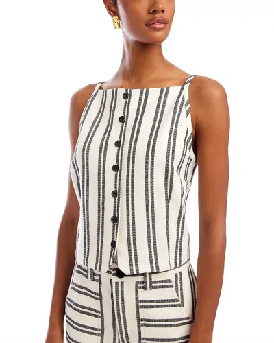 FIFTEEN TWENTY ELIS SLEEVELESS BUTTON UP TOP IN BLACK/WHITE