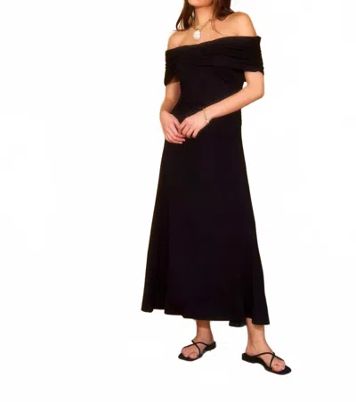 Fifteen Twenty Ella Off The Shoulder Midi Dress In Black