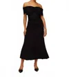 Fifteen Twenty Ella Off The Shoulder Midi In Black In Black