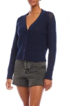 Fifteen Twenty Ellen Open Stitch Cardigan In Blue