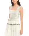 Fifteen Twenty Elliot Smocked Tank Top In Cream In White