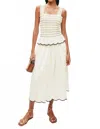 Fifteen Twenty Elliot Smocked Tank Top In Cream In White