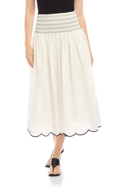 Fifteen Twenty Elsa Smocked Waist Midi Skirt