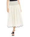 Fifteen Twenty Elsa Smocked Waist Midi Skirt In Cream