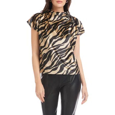 Fifteen Twenty Emmeline Cowl Neck Velvet Top In Brown