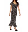 Fifteen Twenty Emmeline Tie Front Flutter Sleeve Maxi Dress In Black