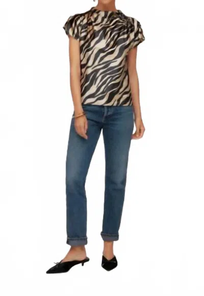 Fifteen Twenty Emmeline Velvet Cs Top In Zebra In Multi