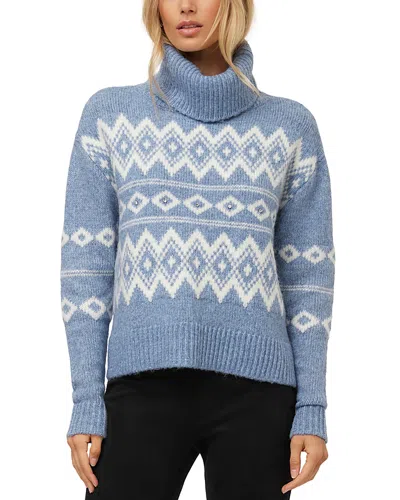 Fifteen Twenty Esther Jacquard Turtleneck Sweater In Blue