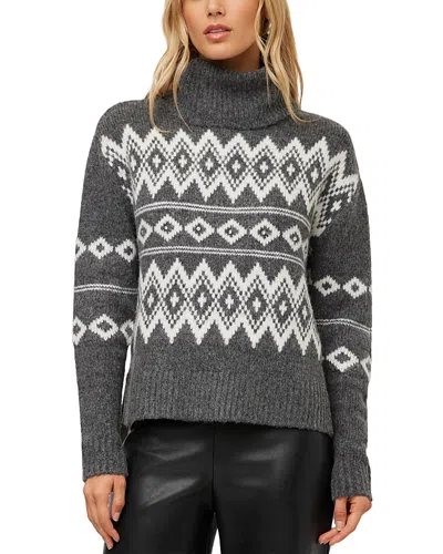 Fifteen Twenty Esther Jacquard Turtleneck Sweater In Gray